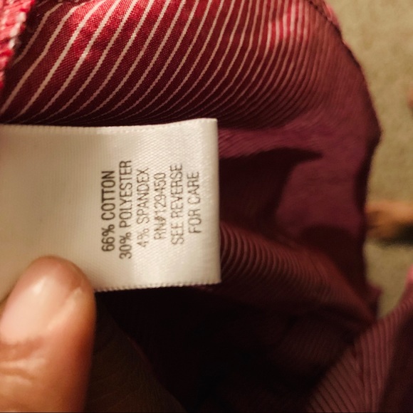 Apt. 9 Red & White striped button down - Picture 5 of 5